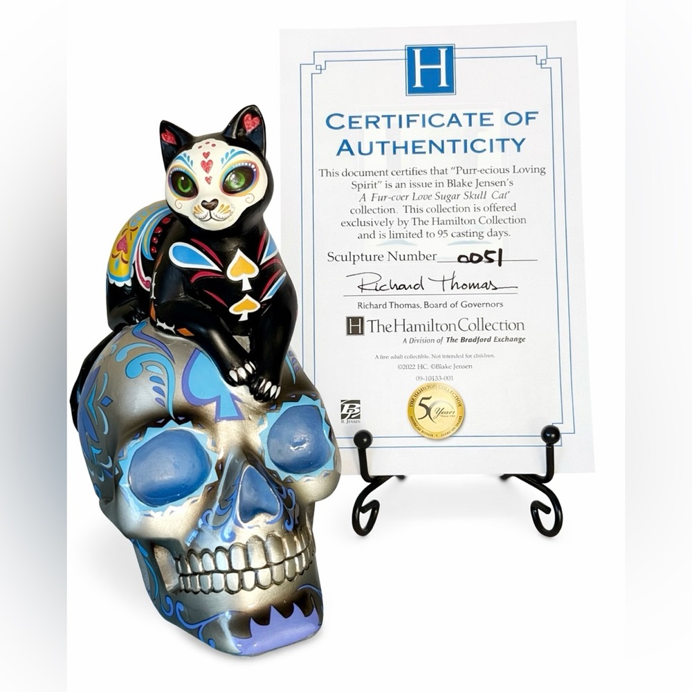 The Hamilton Collection ~ Purr-cious Loving Spirit ~ Dead Sugar Skull Cat #0051